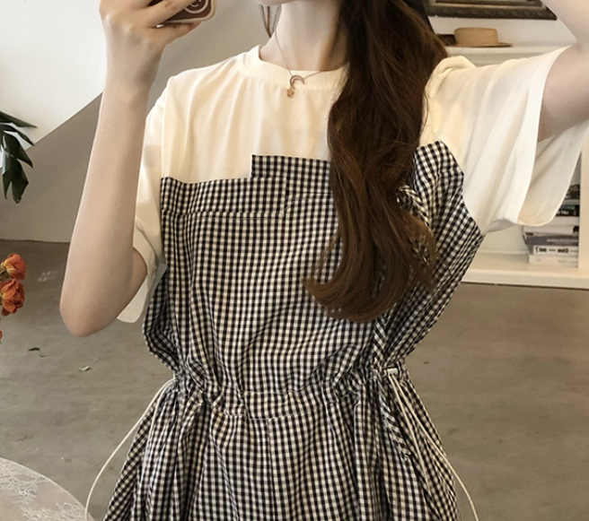 Irregular Checked Top