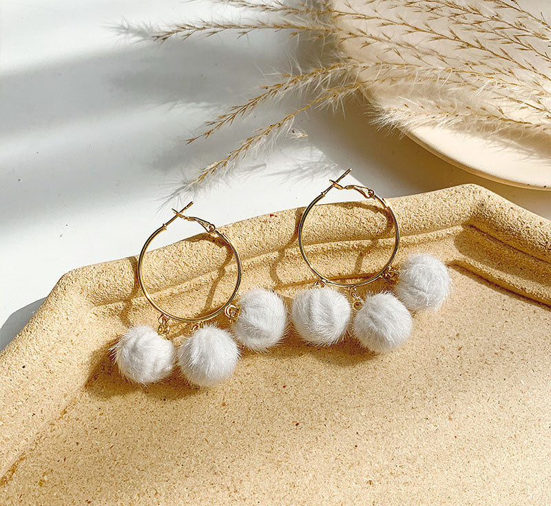 Plush Ball Earrings