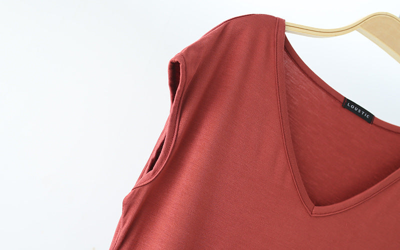 V Neck Solid Color Top