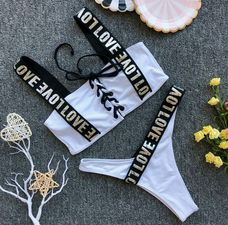 Lace Up Love Bikini Set