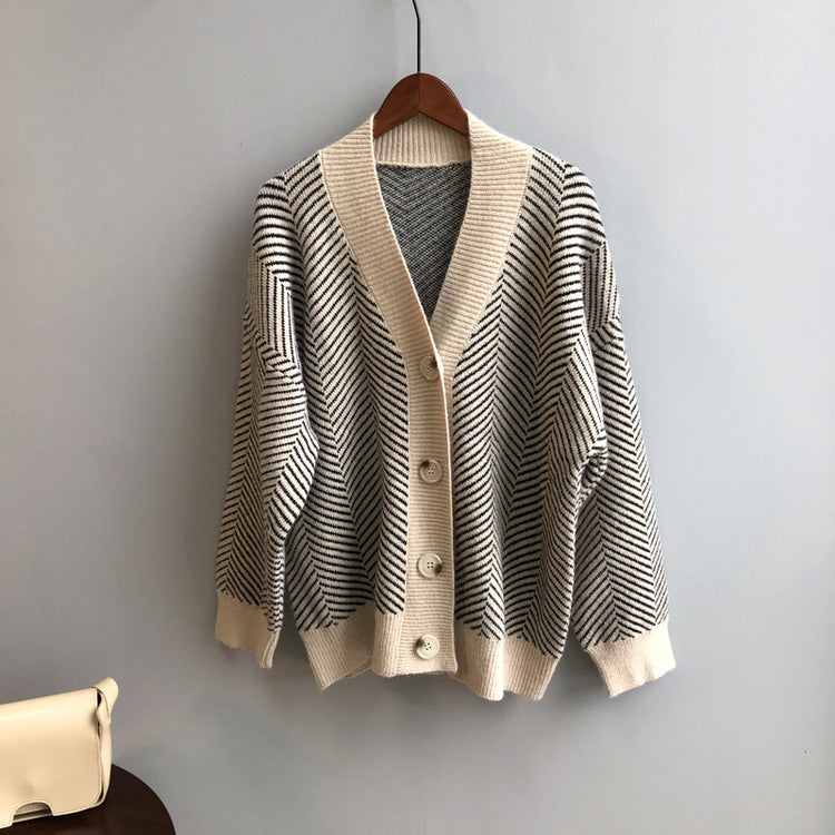 Stripe Sweater Cardigan