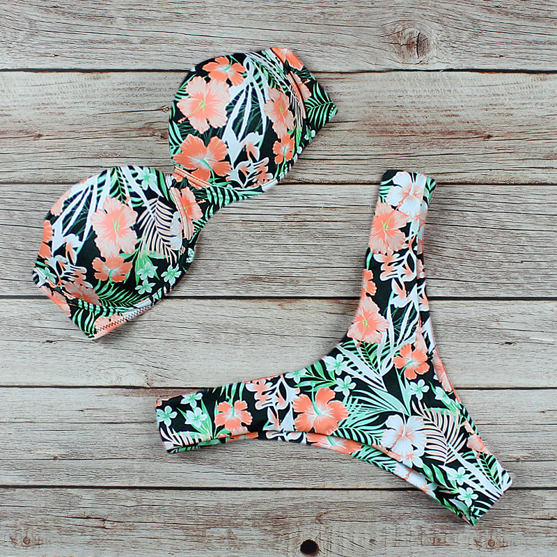 Solid Color Bikini Set