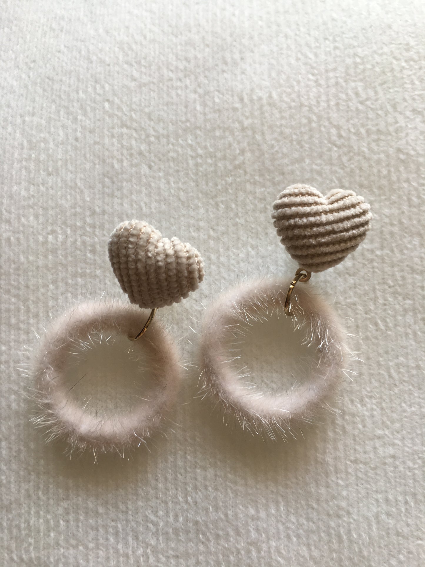 Plush Heart-shaped Earrings