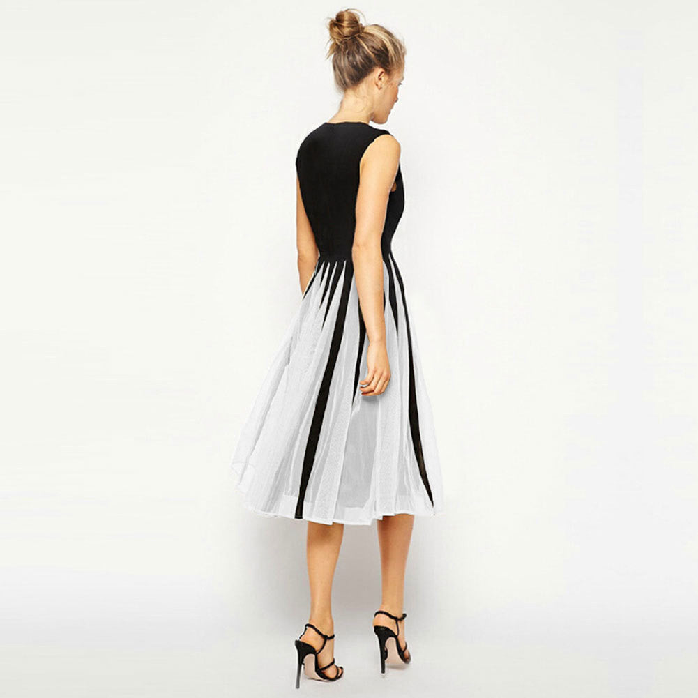 Sleeveless Chiffon Splicing Dress, dress, VIVIMARKS