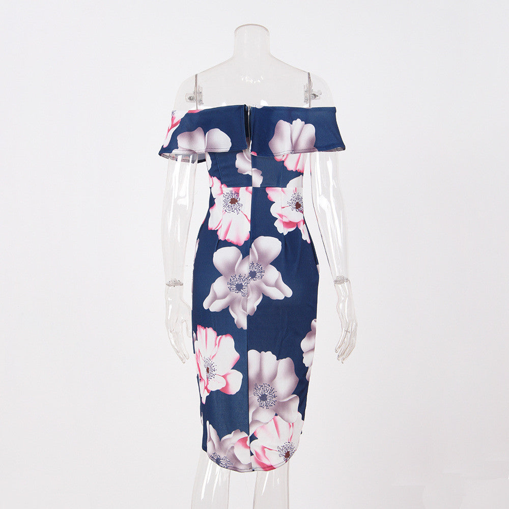 Off The Shoulder Floral Irregular Dress, dress, VIVIMARKS