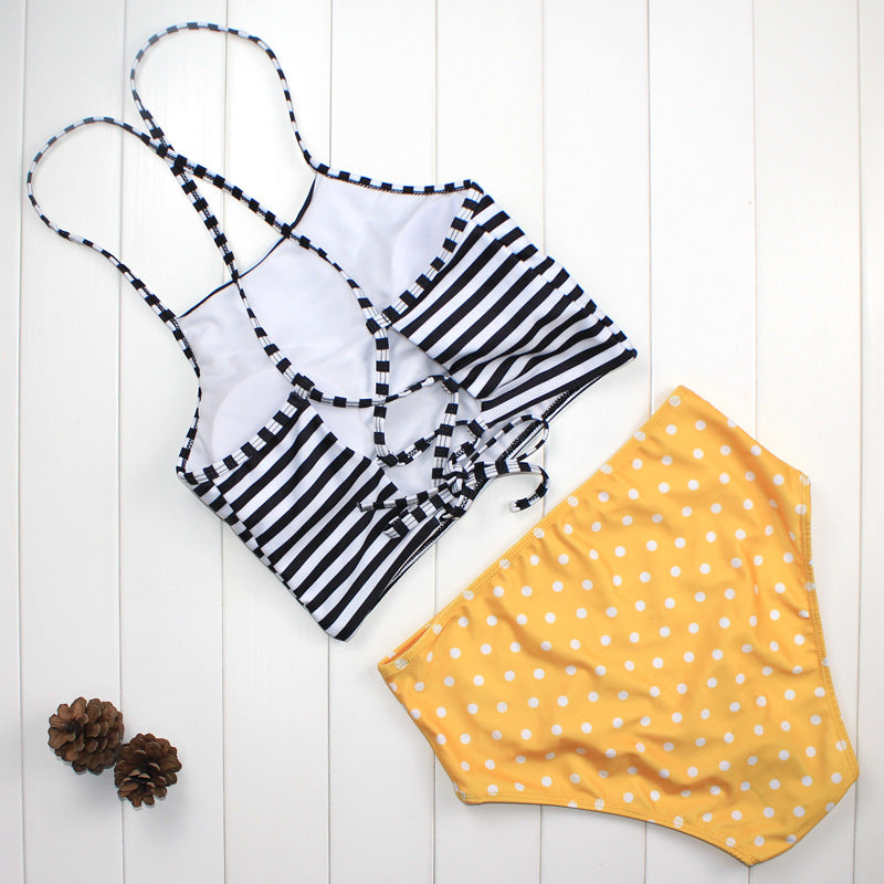 High Waist Stripe Bikini