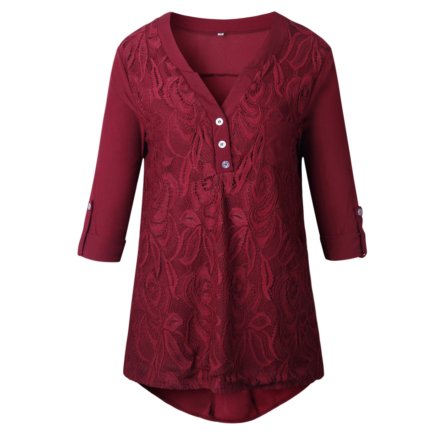 Lace V Neck Chiffon Top, top, VIVIMARKS
