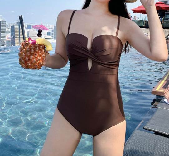Soild Color One Piece Swimsuit