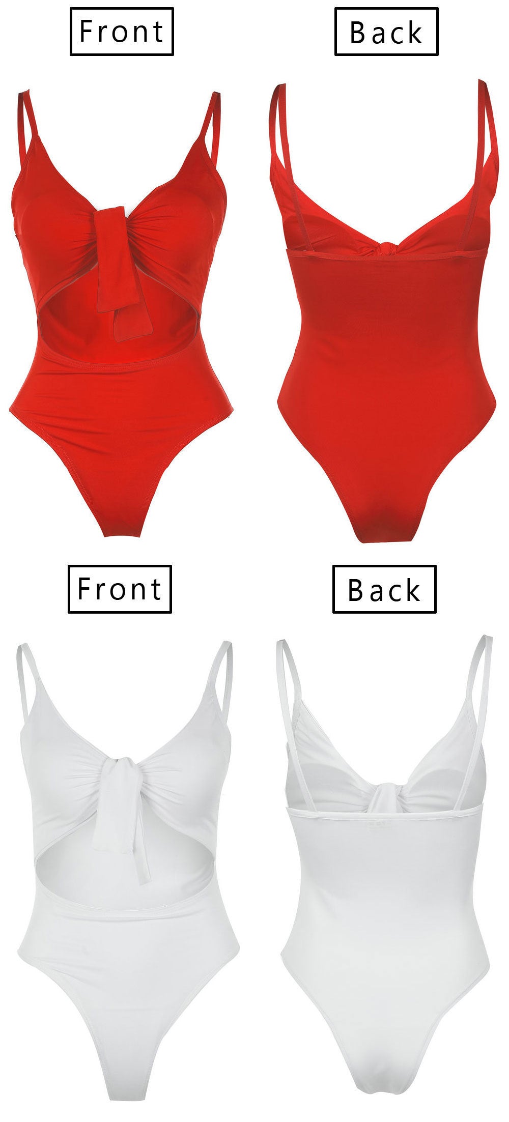 Solid Color One Piece Cut Out Swimsuit