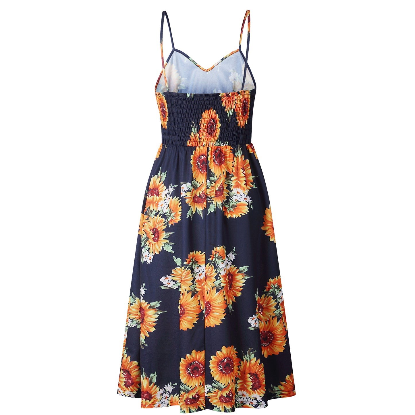 Sun flower Spaghetti Straps Dress
