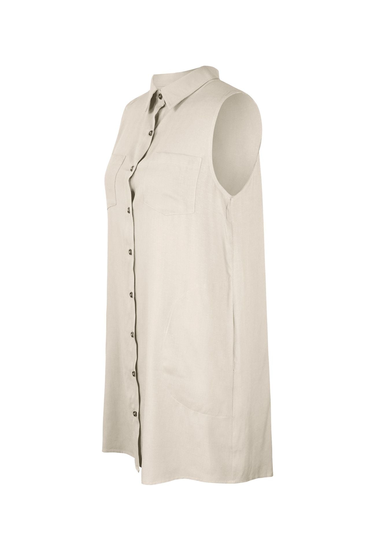 Sleeveless Front Buttons Blouse