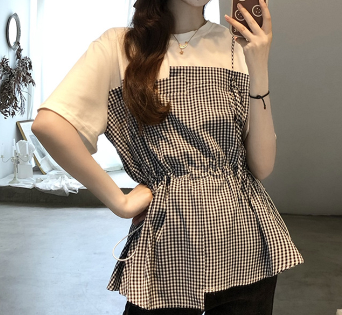 Irregular Checked Top