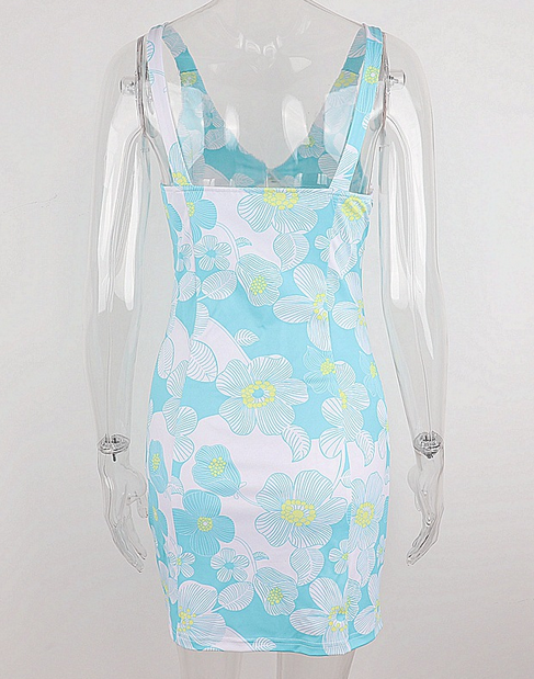 Flroal Sleeveless Bodycon Dress
