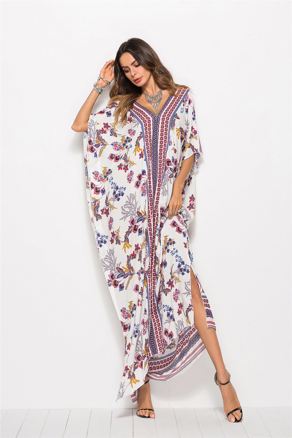 Bat Sleeve Maxi Dress