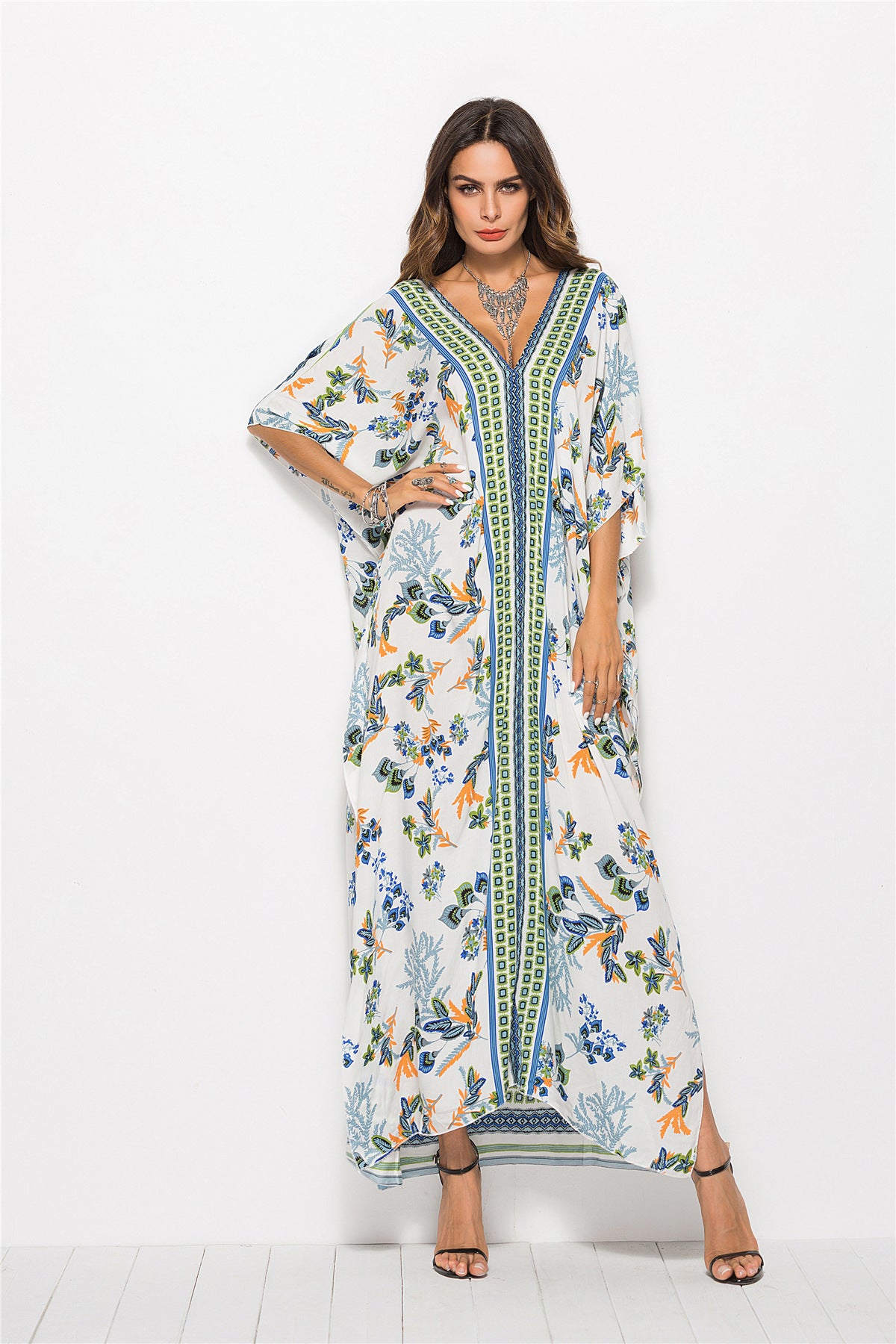 Bat Sleeve Maxi Dress