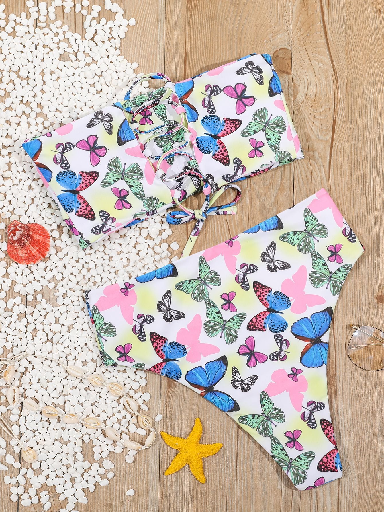 Butterfly Print Bikini Set