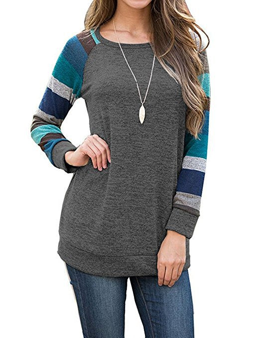 Casual Colorful Stripe Sweatshirt