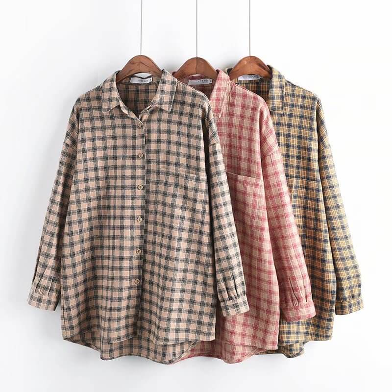 Checked Print Long Sleeve Shirt