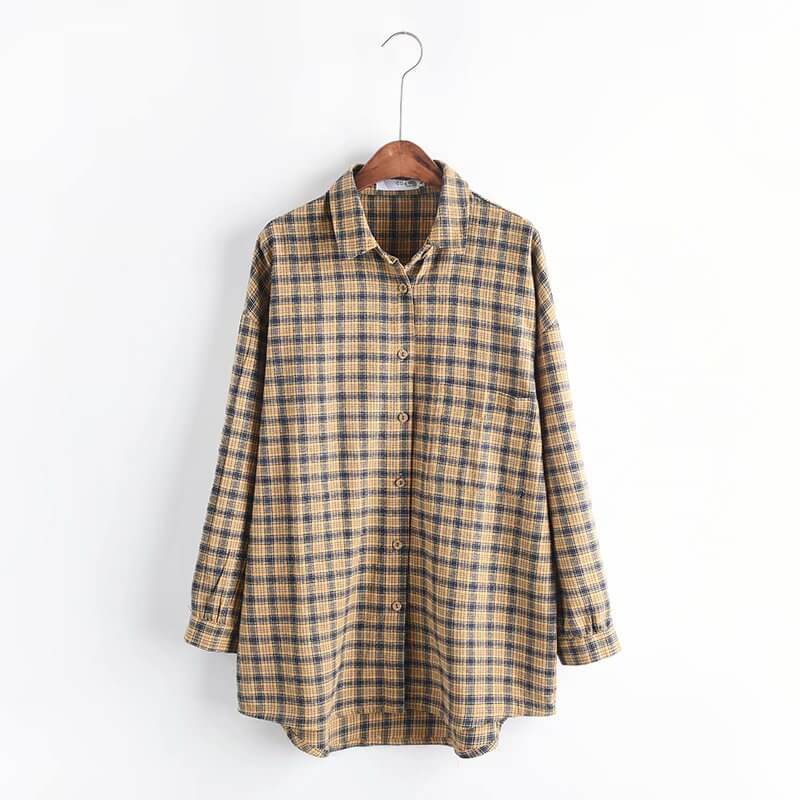 Checked Print Long Sleeve Shirt