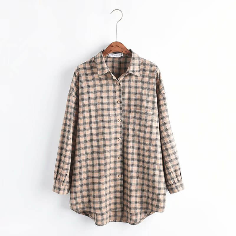 Checked Print Long Sleeve Shirt