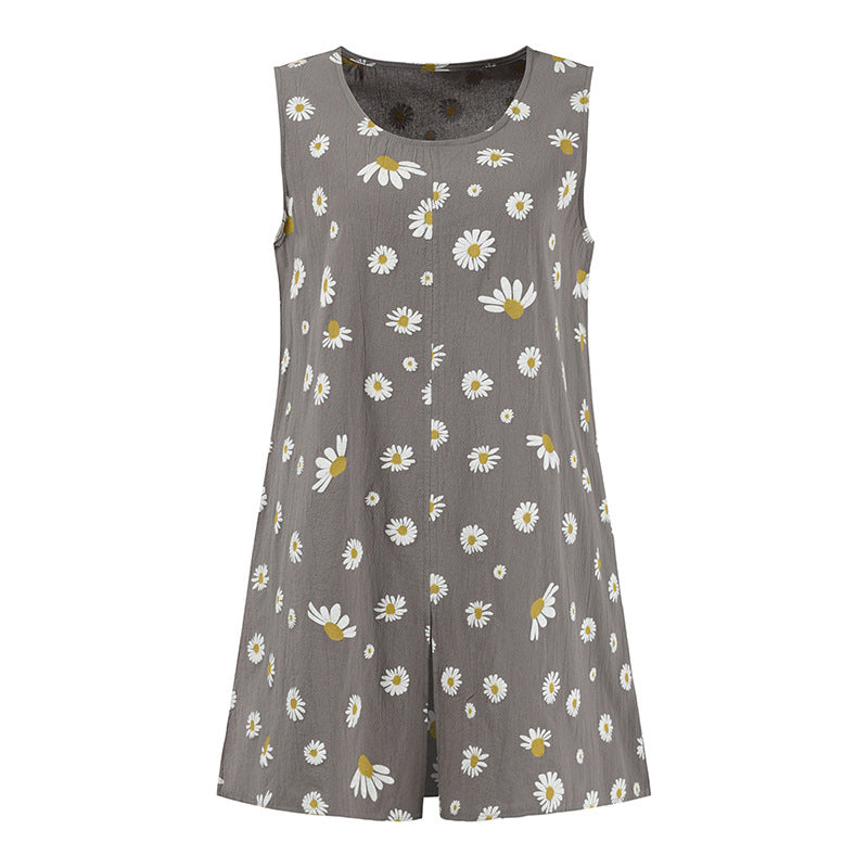 Chrysanthemum Sleeveless Slit Top