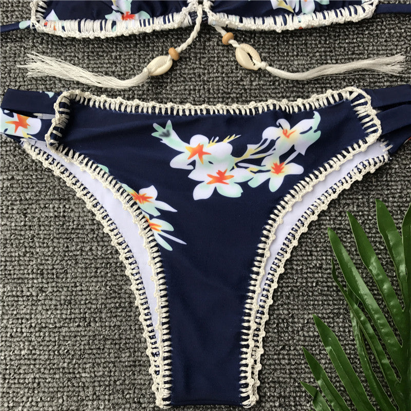 Crochet Floral Bikini Set