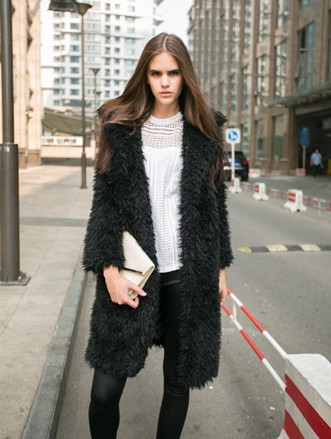 Downy Lapel Coat