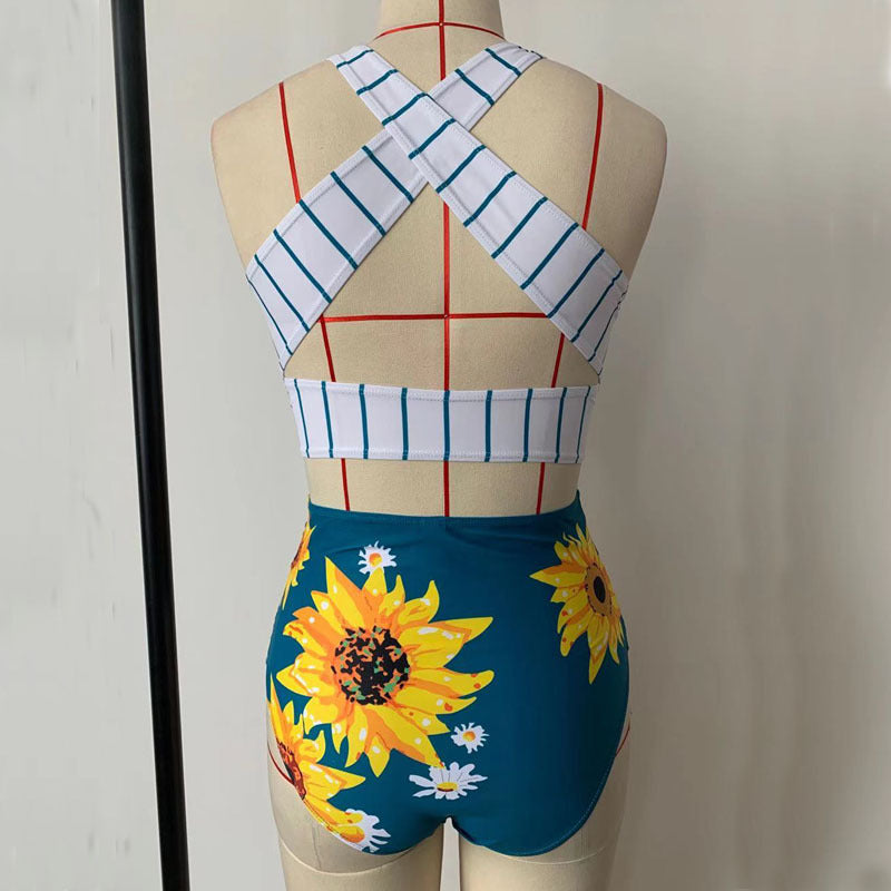 Floral High Waist Bikini