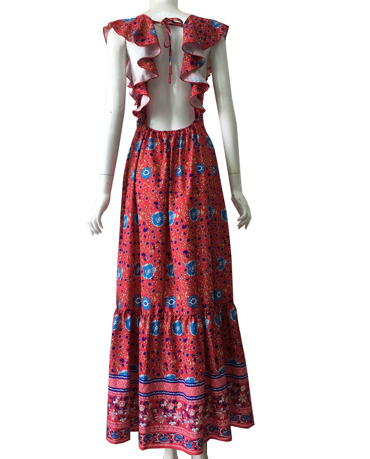Floral Backless Maxi Dress