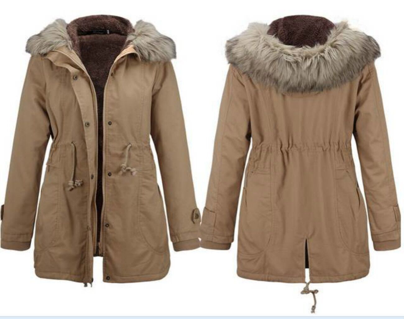 Fur Collar Hooded Coat