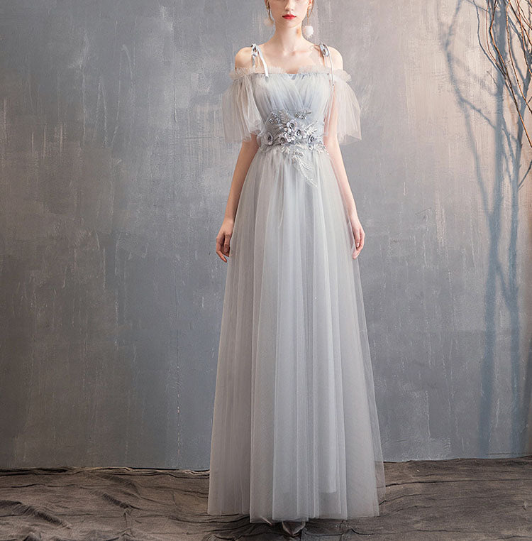 Gray Evening Party Dress