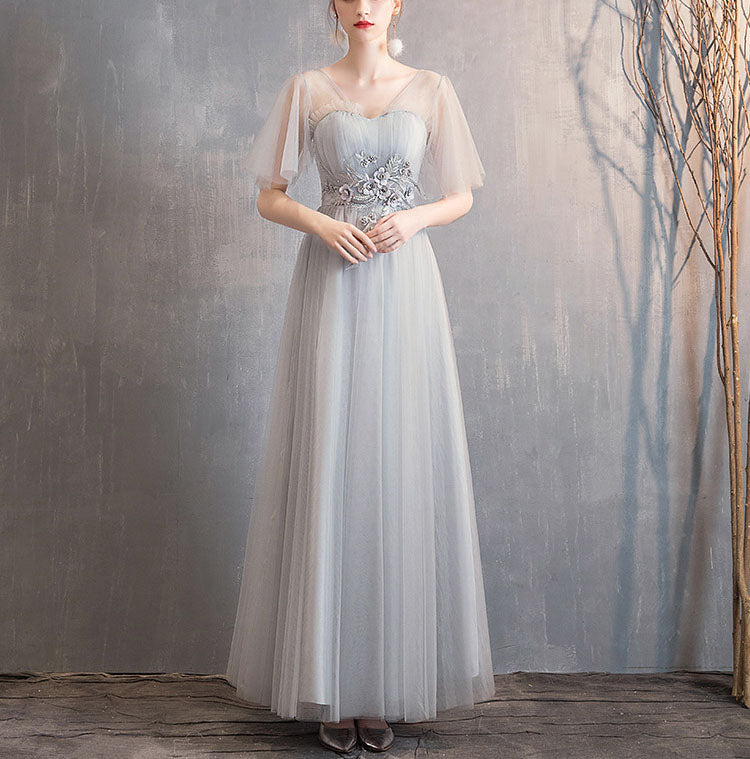 Gray Evening Party Dress