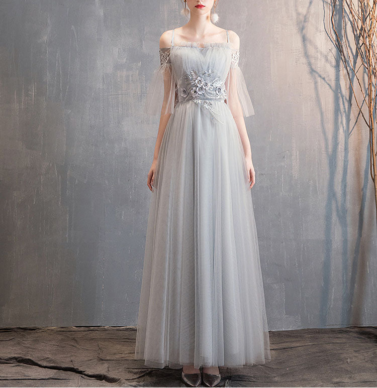 Gray Evening Party Dress