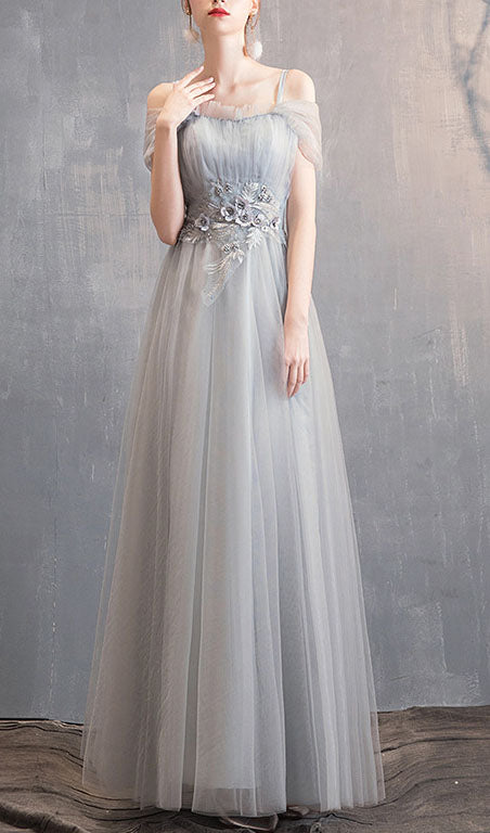 Gray Evening Party Dress