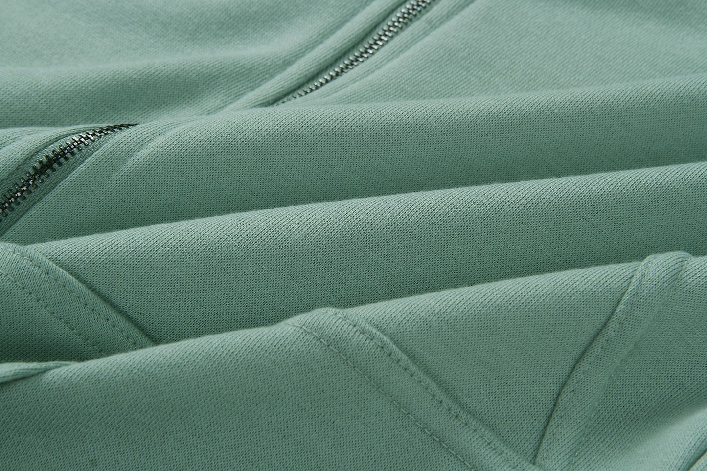 Front Zipper Solid Color Sweatshirt