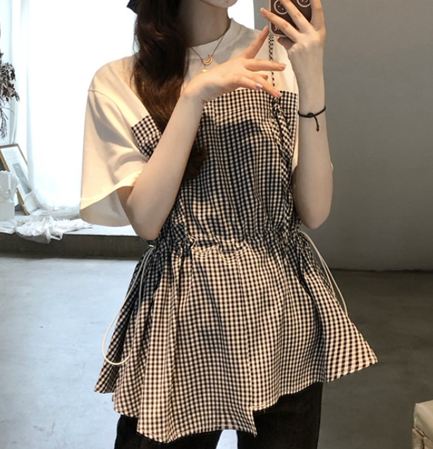 Irregular Checked Top