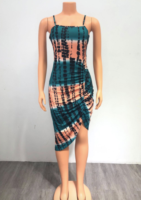 Irregular Spaghetti Straps Dress
