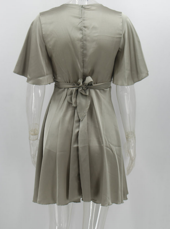 V Neck Hollow Out Dress