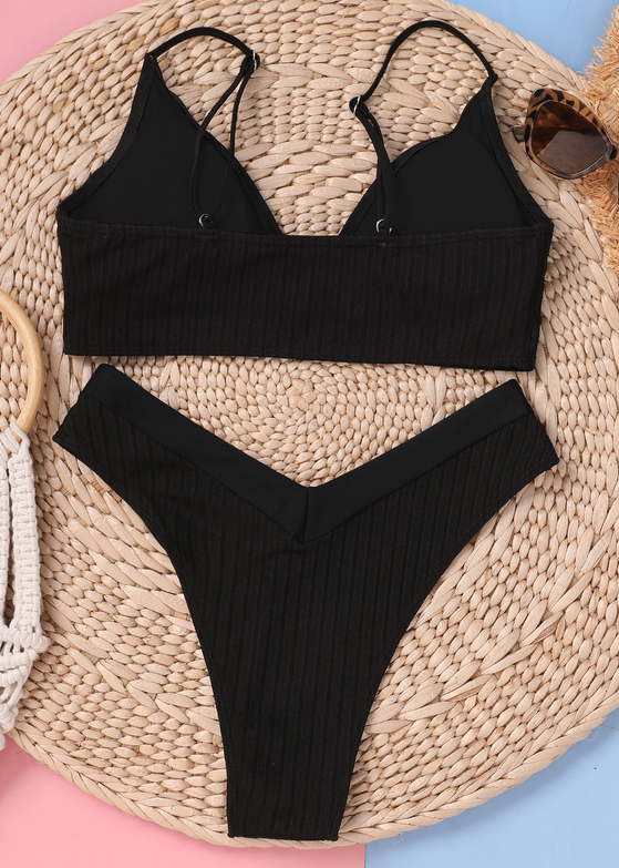 Solid Color Bikini Set