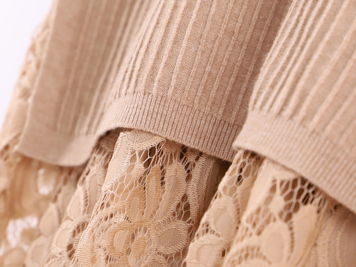 Lace Splicing Sweater Dress