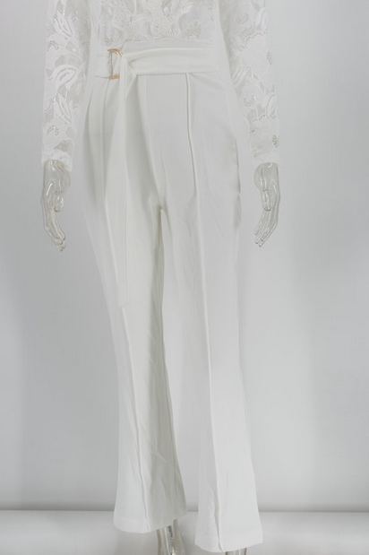 Deep V Neck Lace Romper