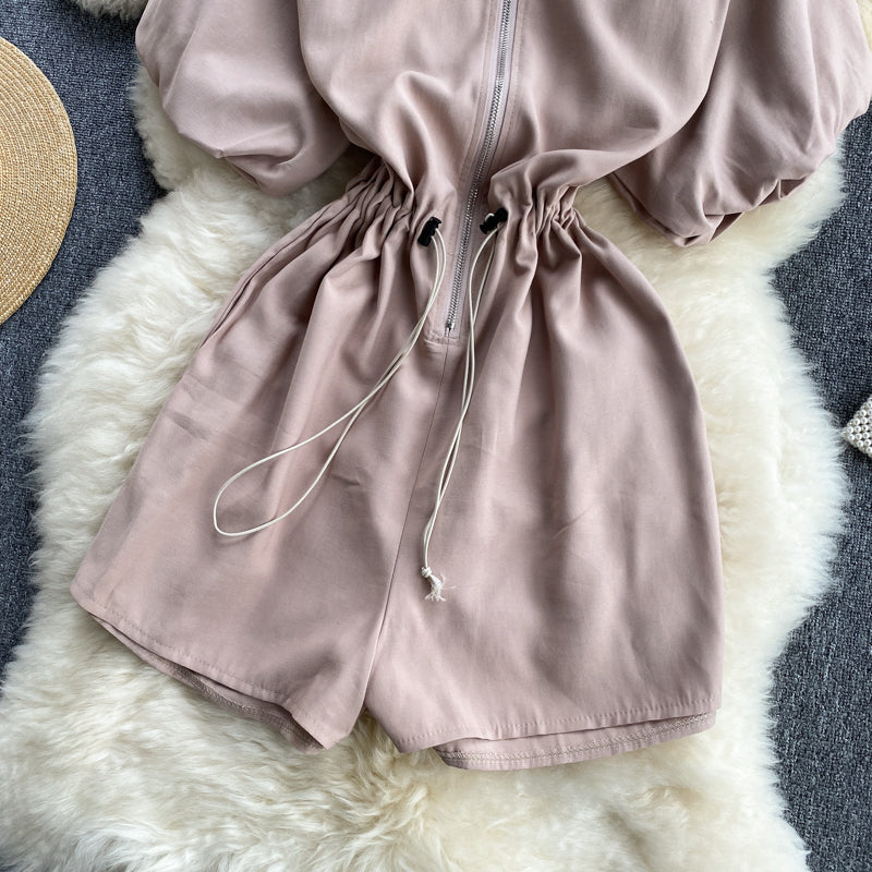Front Zipper Romper