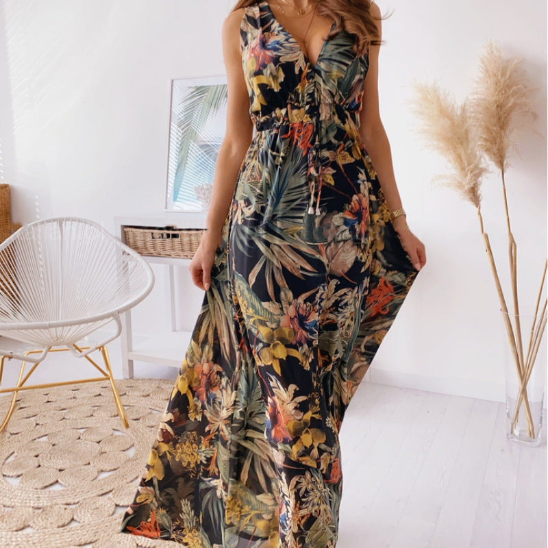 Floral V Neck Dress