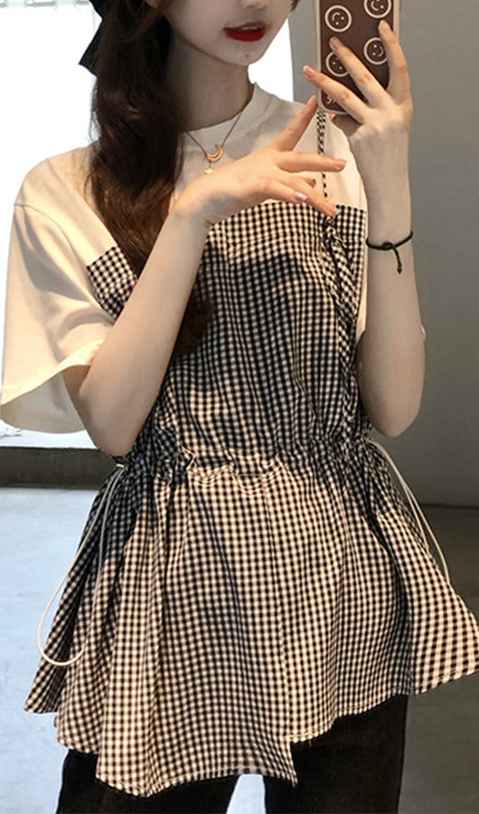Irregular Checked Top