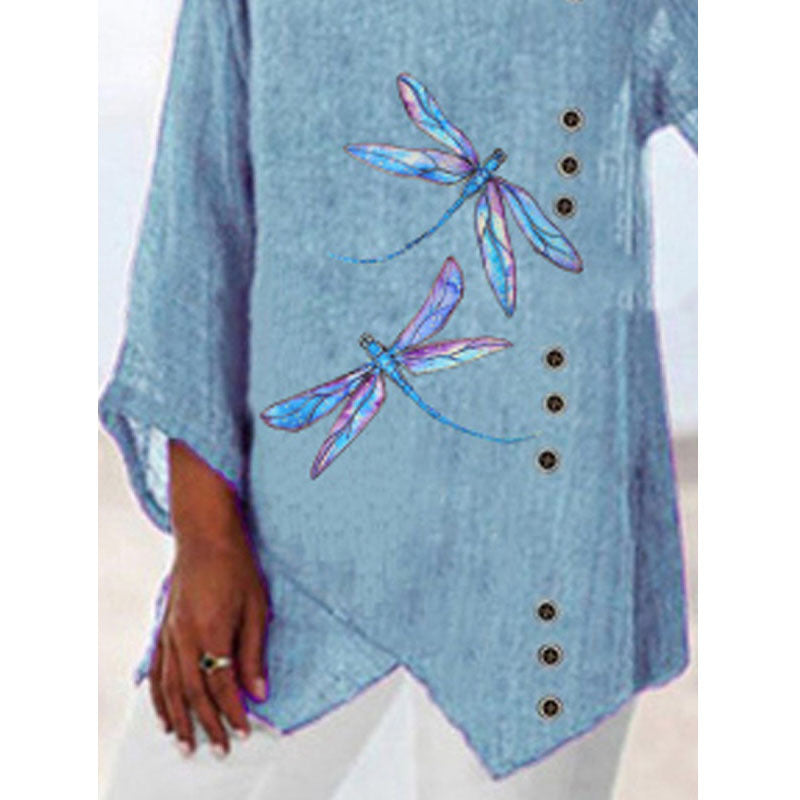 Dragonfly Round Neck Top