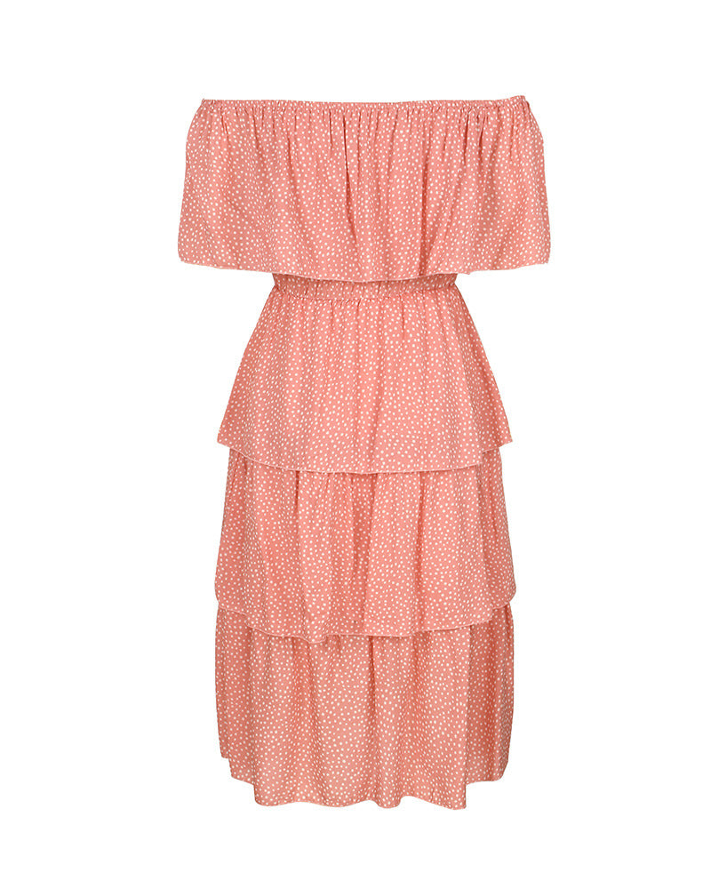Off The Shoulder Dots Dress