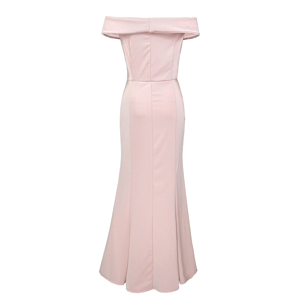 Off The Shoulder Slit Maxi Dress
