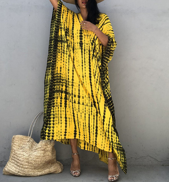 Colorful Slit Cover Up