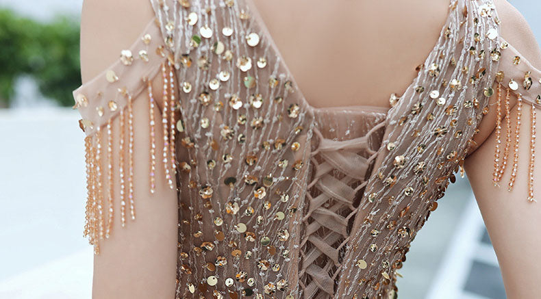 Sequins Off The Shoulder Prom Dress