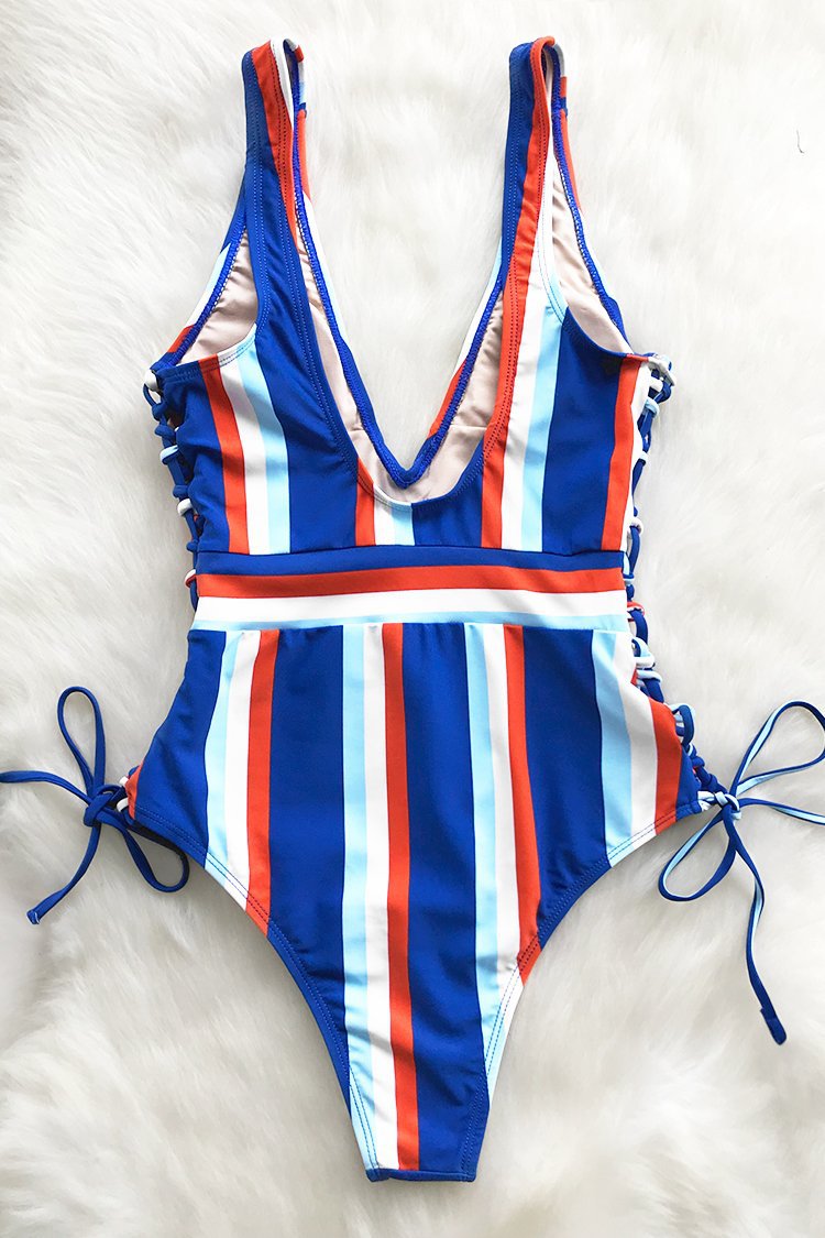 Stripe One Piece Swimsuit